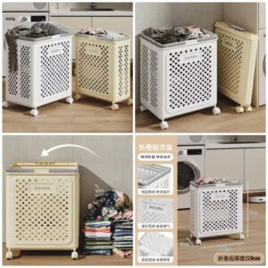DOUBA Foldable Laundry Basket with Wheels
